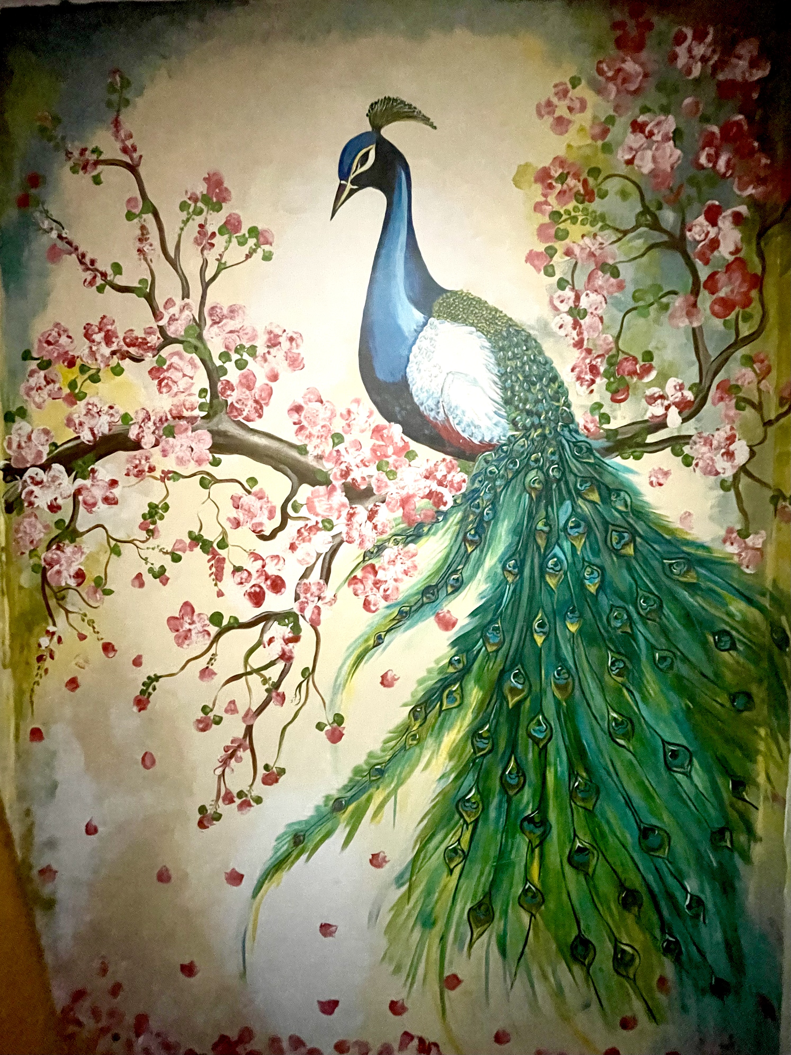 Peacock — acrylic painting by Dr. Sukhada Chaturvedi